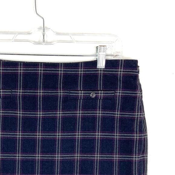 Banana Republic Plaid Mini Skirt Short Straight Dark Academia Preppy Size 10 - Picture 4 of 8